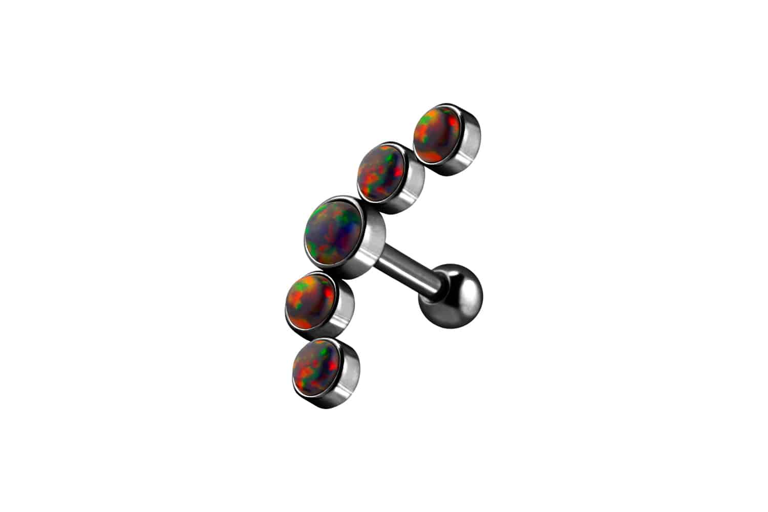 Chirurgenstahl Ohrpiercing 5 SYNTHETISCHE OPALE ++SALE++